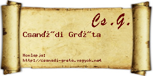 Csanádi Gréta névjegykártya